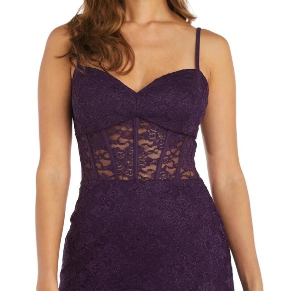 Morgan & Co. Dresses & Skirts - Morgan & Co Women's Lace Corset Cocktail Mini Dress